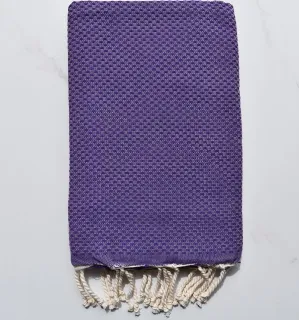 FOUTA nid d'abeille unie violet 
