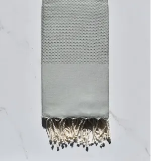 Fouta nid d'abeille unie vert pale