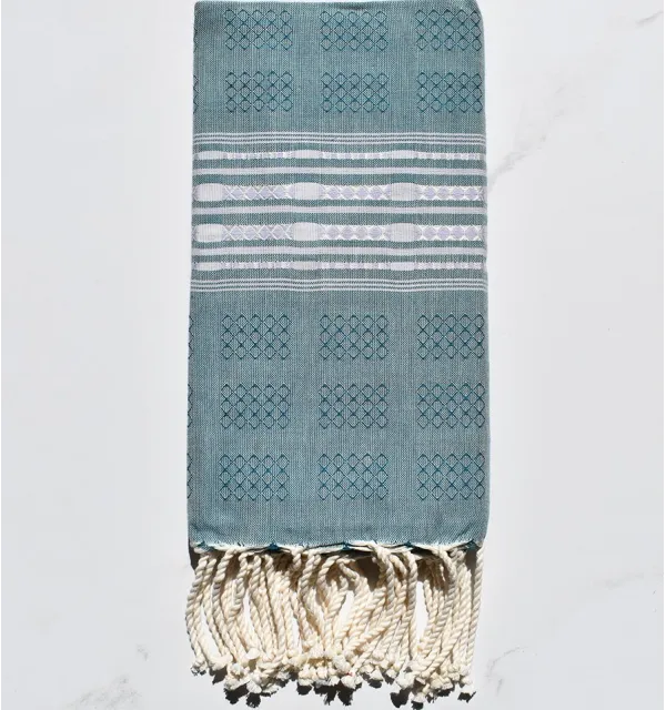 Fouta thalasso bleu canard 