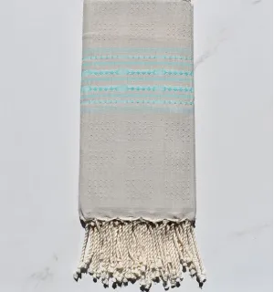 Fouta thalasso grège avec motifs mers du sud