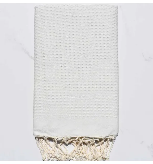 FOUTA nid d'abeille unie vert eau clair 