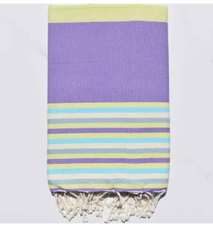 Fouta Plate 5 couleurs mauve avec rayures - 1 2