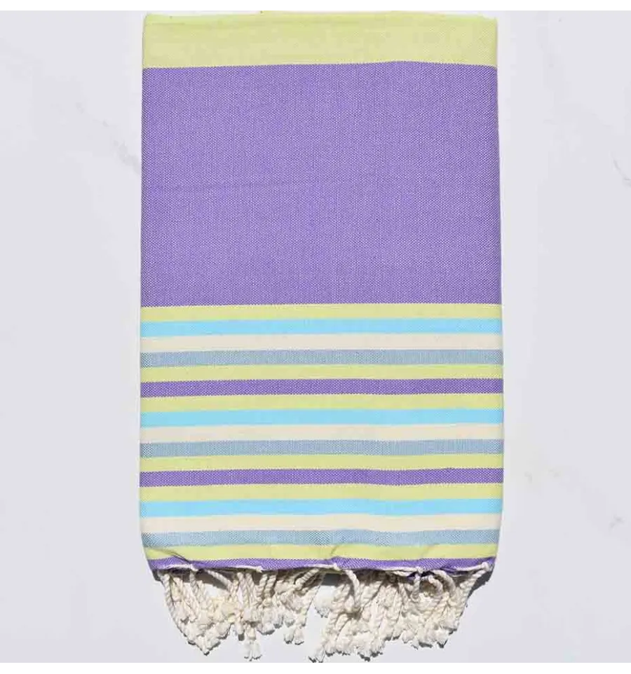 Fouta Plate 5 couleurs mauve avec rayures 