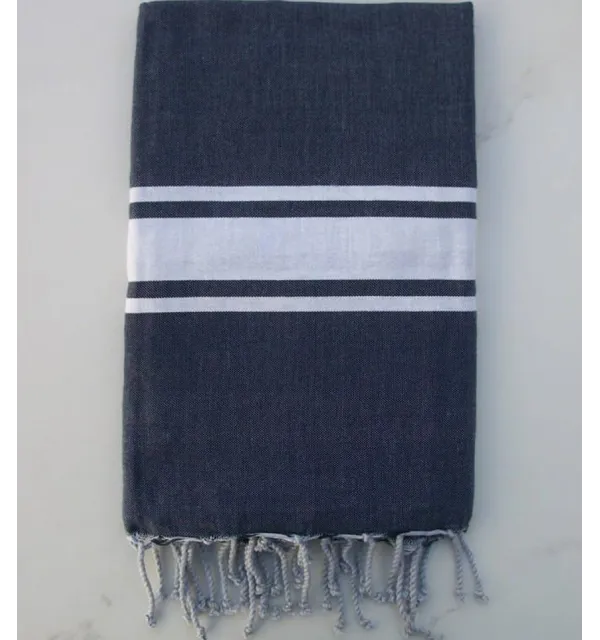 Fouta Plate bleu foncé 