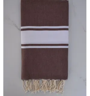 Fouta Plate marron 
