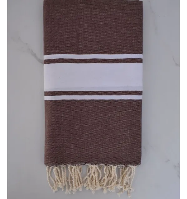 Fouta Plate marron 