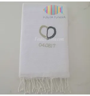 Fouta personnalisée pour mariage 
