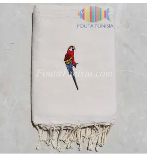 Fouta personnalisée perroquet