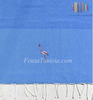 Fouta personnalisée flamant rose 