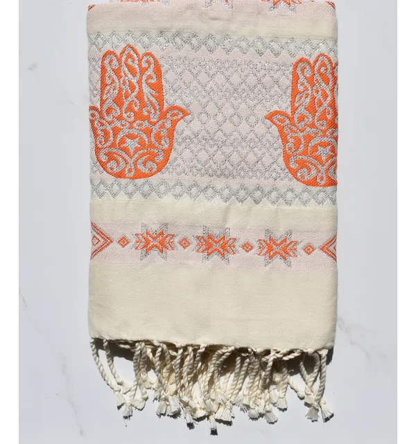 Fouta khomsa orange 