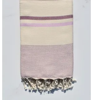 Chevron blanc crème, rose clair et violet d'évèque 