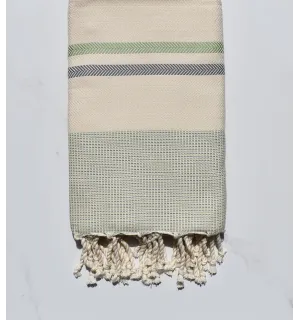 Chevron blanc crème, vert et gris horizon 