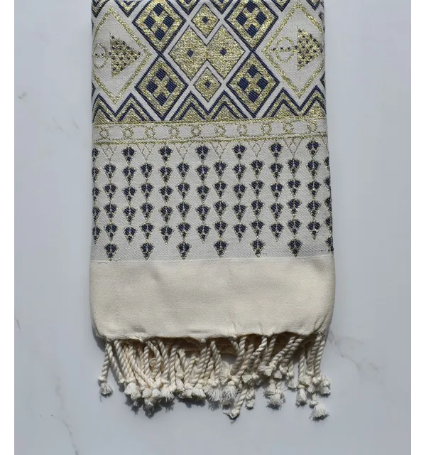 Fouta khlela bleu marine 