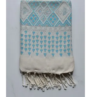 Fouta khlela bleu azur clair 