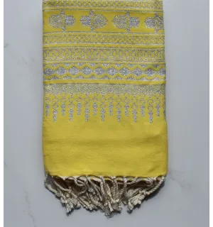 Fouta khomsa jaune 