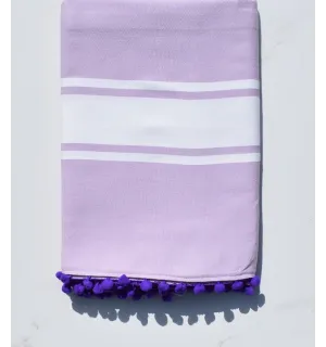 Fouta glycine avec pompons 