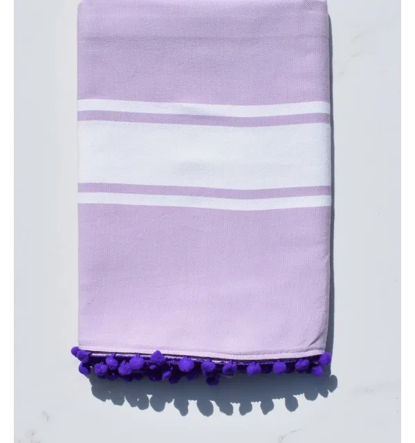 Fouta glycine avec pompons 