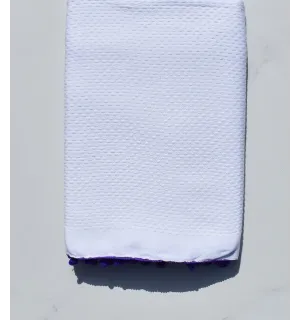 Fouta blanche avec pompons 