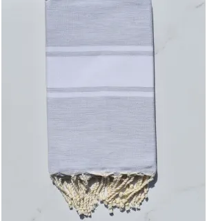 Fouta Plate gris souris claire 