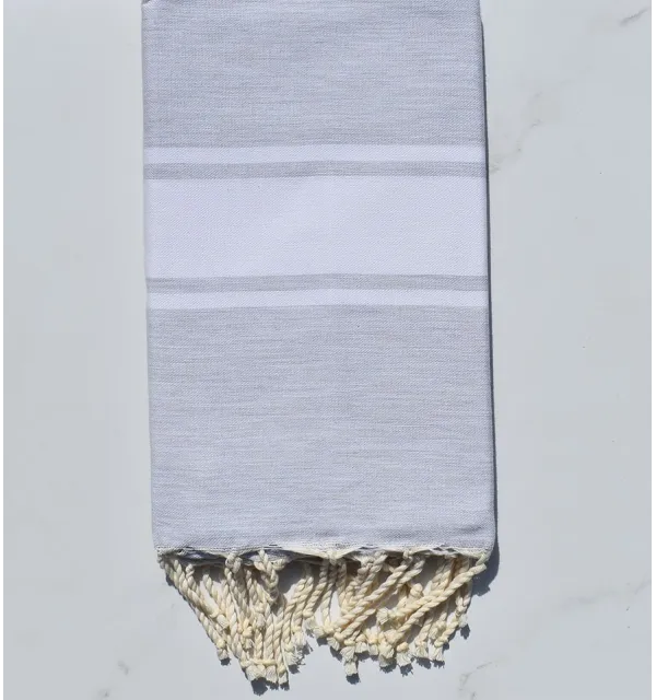 Fouta Plate gris souris claire 