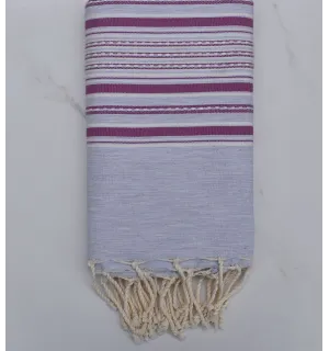 Fouta arabesque gris clair et mauve byzantin 