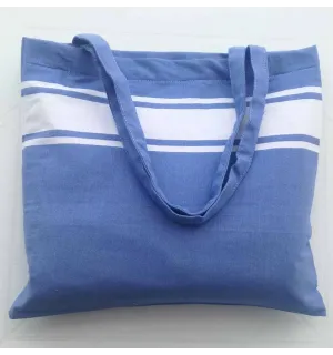 Sac de plage fouta bleu bleuet 