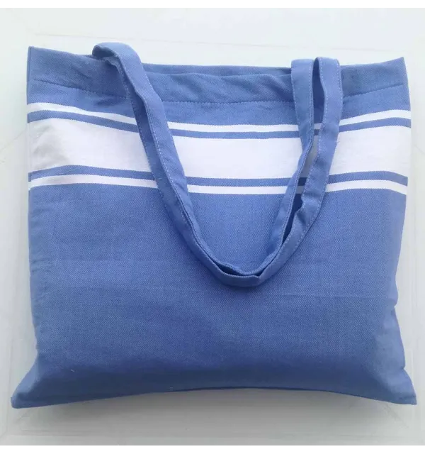 Sac de plage fouta bleu bleuet 