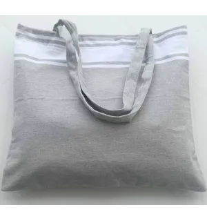 Sac de plage fouta gris souris 