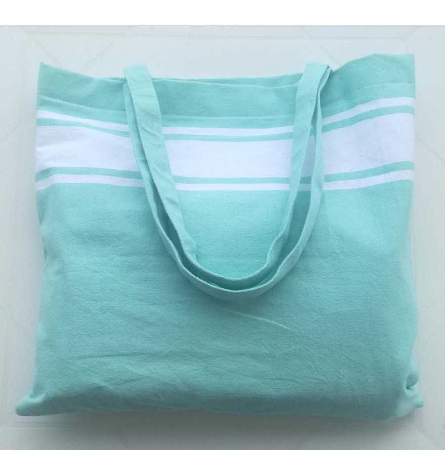 Sac de plage fouta vert eau