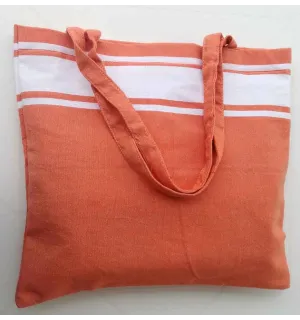 Sac de plage fouta orange clair 