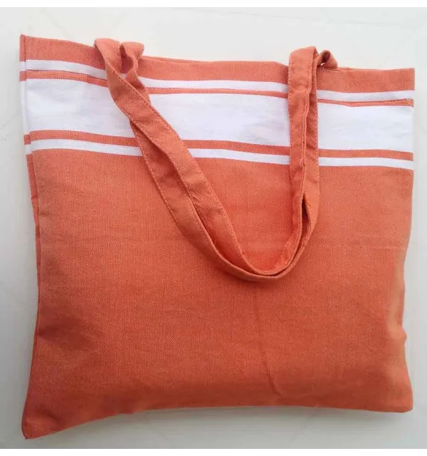 Sac de plage fouta orange clair 