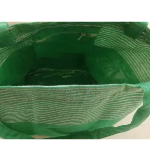 Sac de plage fouta vert avec lurex doré 2