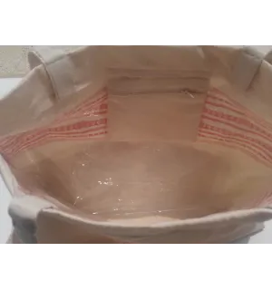 Sac de plage fouta thalasso avec motifs rouge corail 2