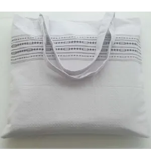 Sac de plage fouta thalasso avec motifs aubergine 