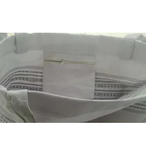 Sac de plage fouta thalasso avec motifs aubergine 2