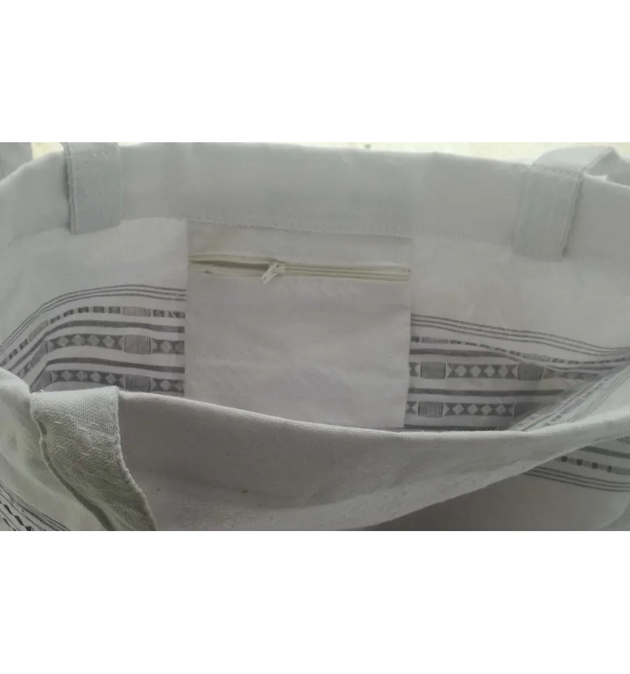 Sac de plage fouta thalasso avec motifs aubergine 