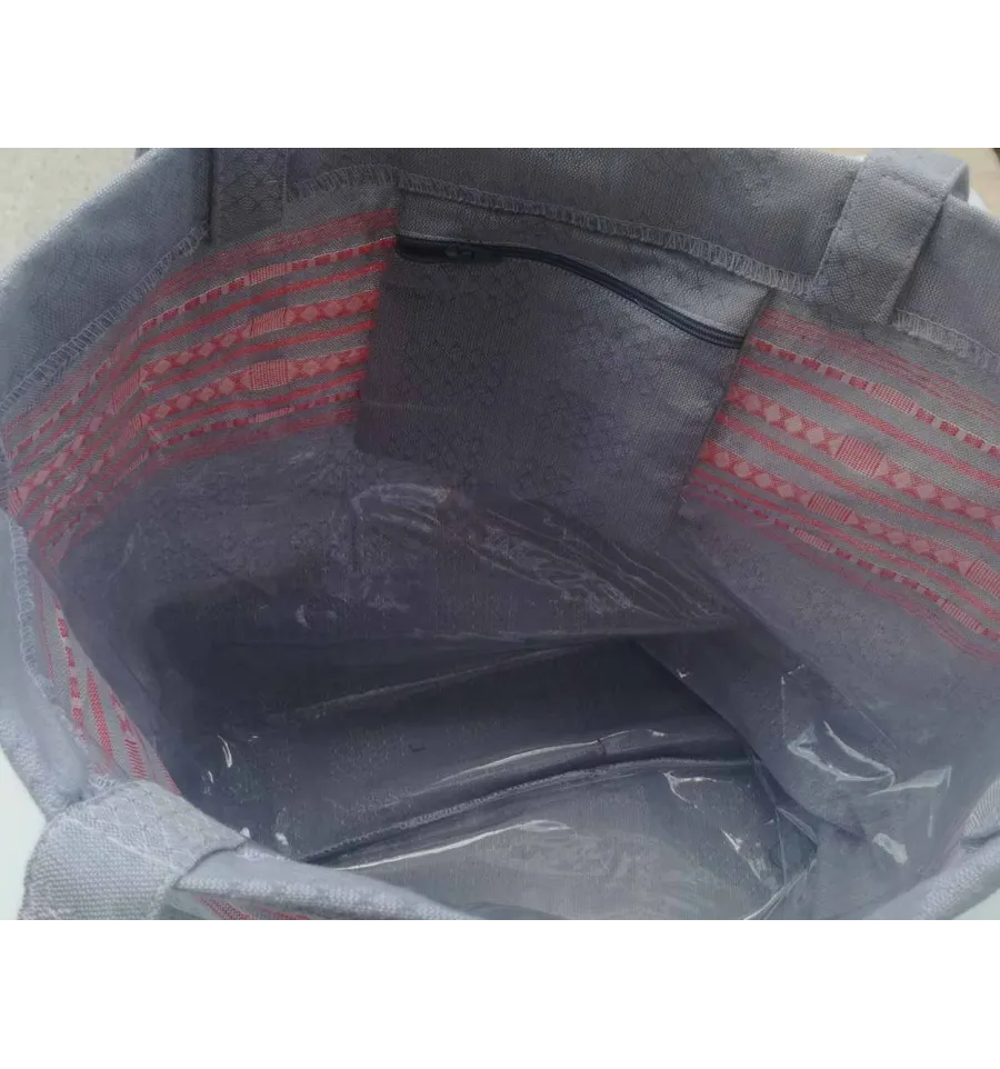 Sac de plage fouta thalasso bleu charrette avec motifs rouge 