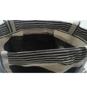Sac de plage fouta blanc crème et ardoise 2