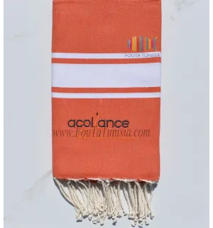 Fouta orange avec broderie