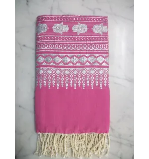 FOUTA KHOMSA Framboise rose 