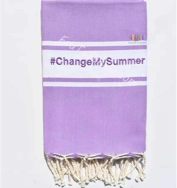 Fouta violet clair personnalisée 