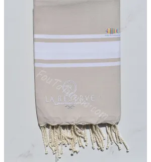 Fouta personnalisée La réserve couleur taupe clair