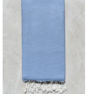 Jeté flammé bleu ciel 