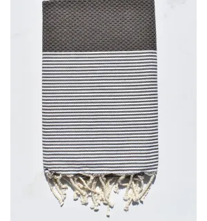 Fouta nid d'abeille bitume 