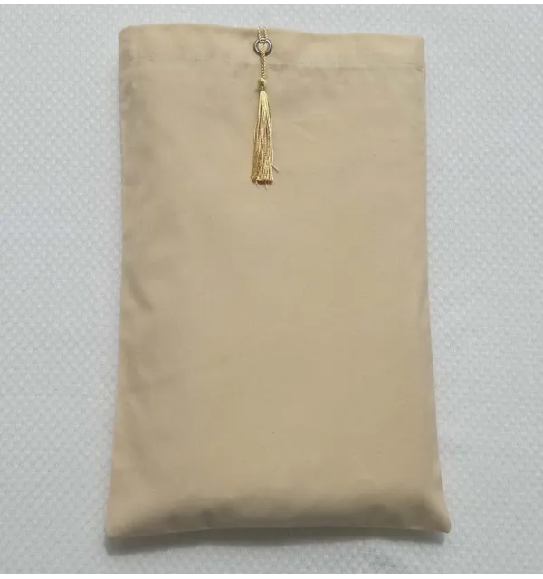 Pochette fouta beige clair nœud pompon blanc de platine 