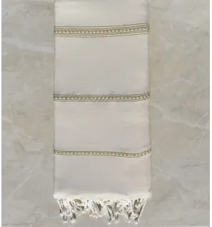 Jeté blanc écru avec lurex