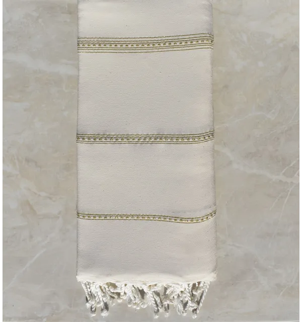Jeté blanc écru avec lurex 