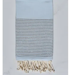 FOUTA Lurex plate bleu azurin 
