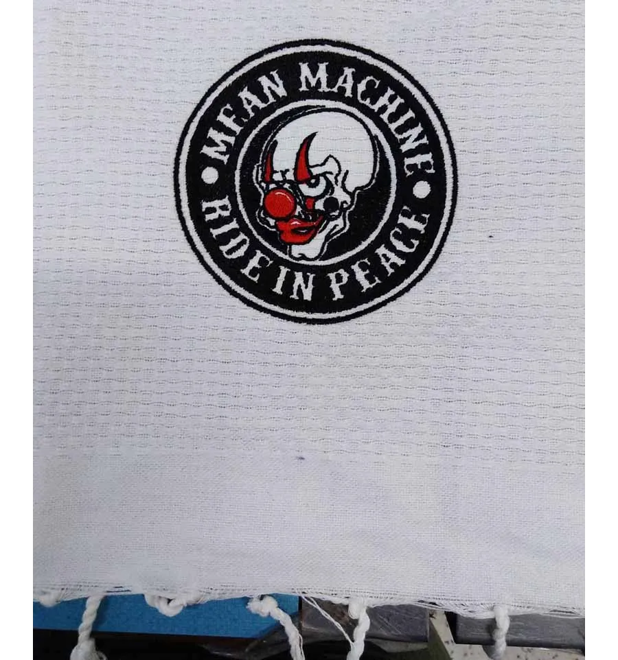 Fouta broderie motard club 