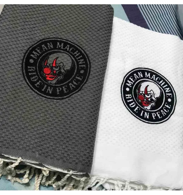 Fouta broderie motard club 